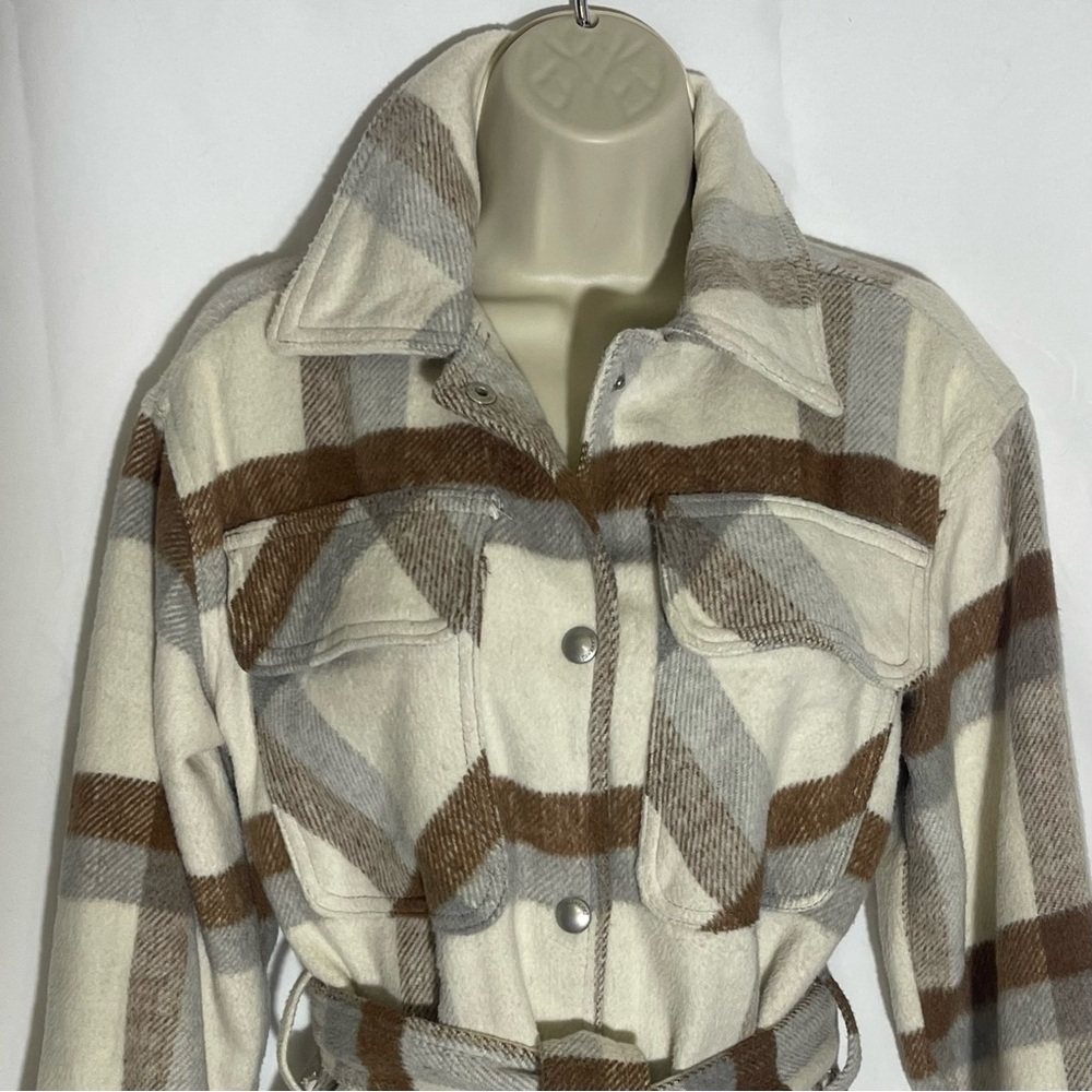 BlankNYC Plaid Belted Shirt Jacket - Picture 3 of 10